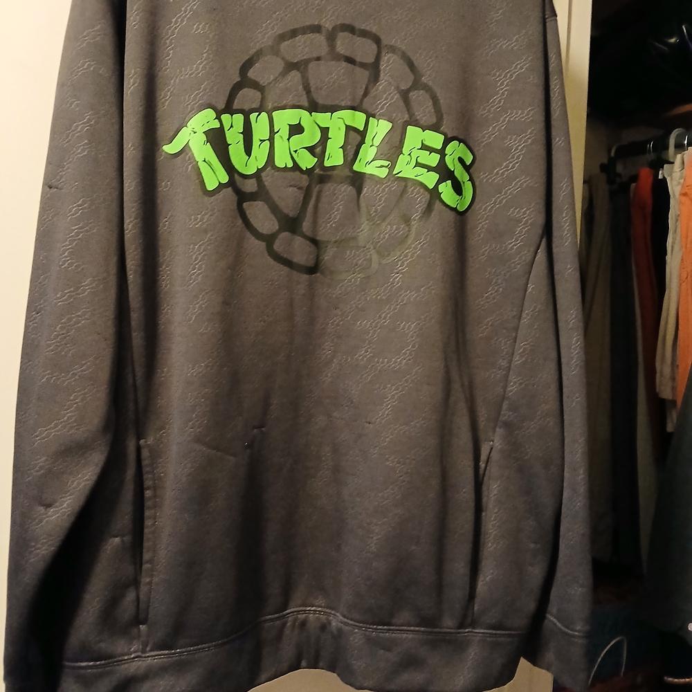 Nickelodeon Gray Jacket with Neon Green Turtles Logo